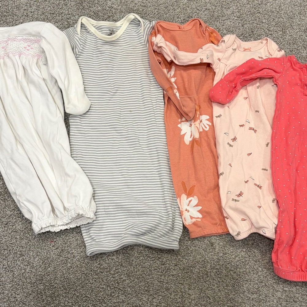 Group of 5 gowns